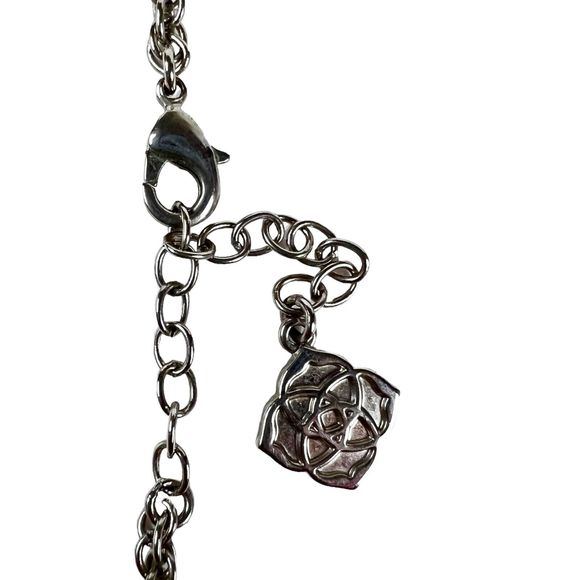 Kendra Scott Signature Rayne Tassel Pendant Necklace Howlite Long Silvertone - Picture 5 of 9